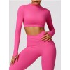  Жіночий фітнес костюм Leggings + Crop top model 55 (Beetroot purple)